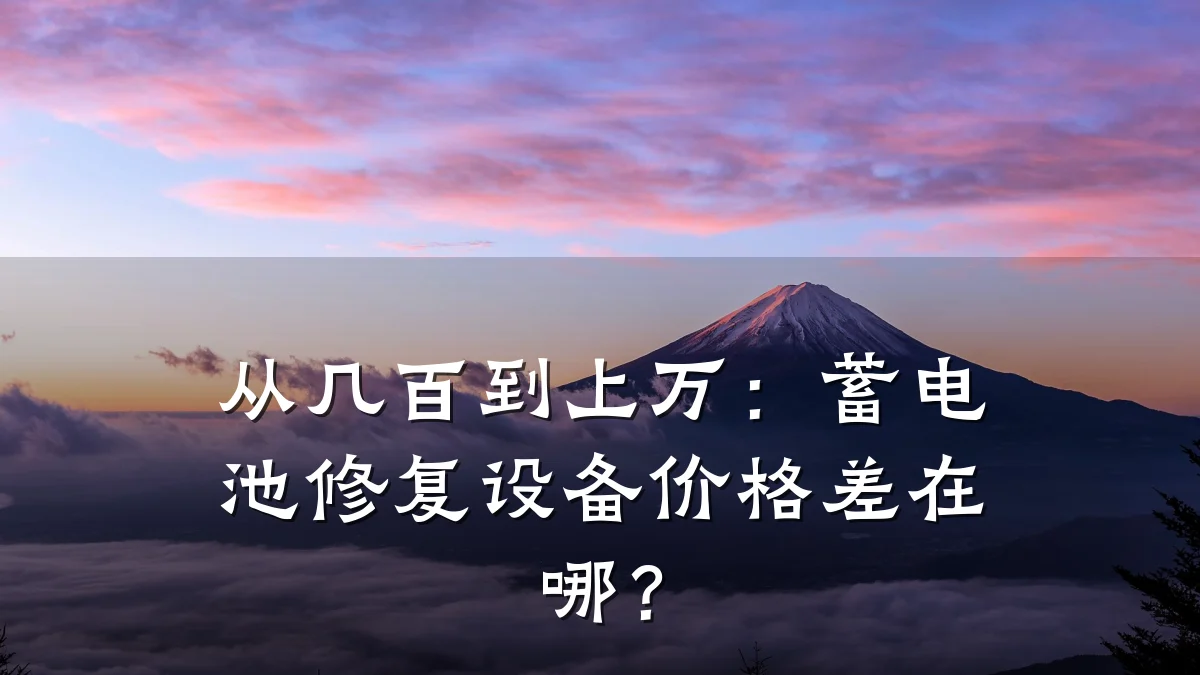 从几百到上万:蓄电池修复设备价格差在哪?