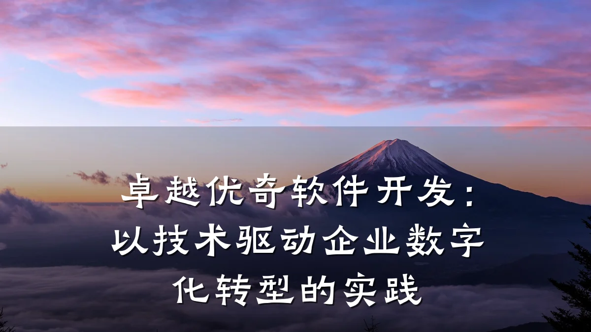 卓越优奇软件开发:以技术驱动企业数字化转型的实践