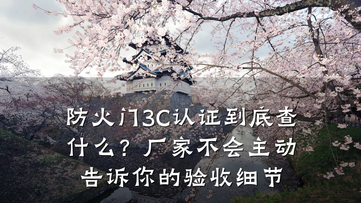 防火门3C认证到底查什么?厂家不会主动告诉你的验收细节